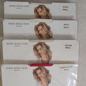 Victoria's Secret Signature Gold Thigh Highs 4 pr. Sheer Seductoin  Small